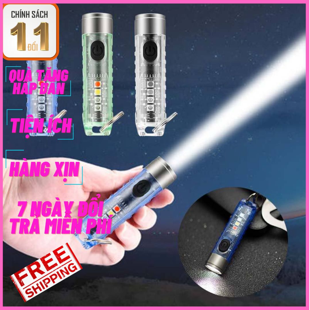 Đèn pin móc khóa mini led ysd11 cắm trại siêu sáng 500 lumens, den pin, den led, moc khoa, den pin mini, den mini, den da ngoai, ngoai troi,..