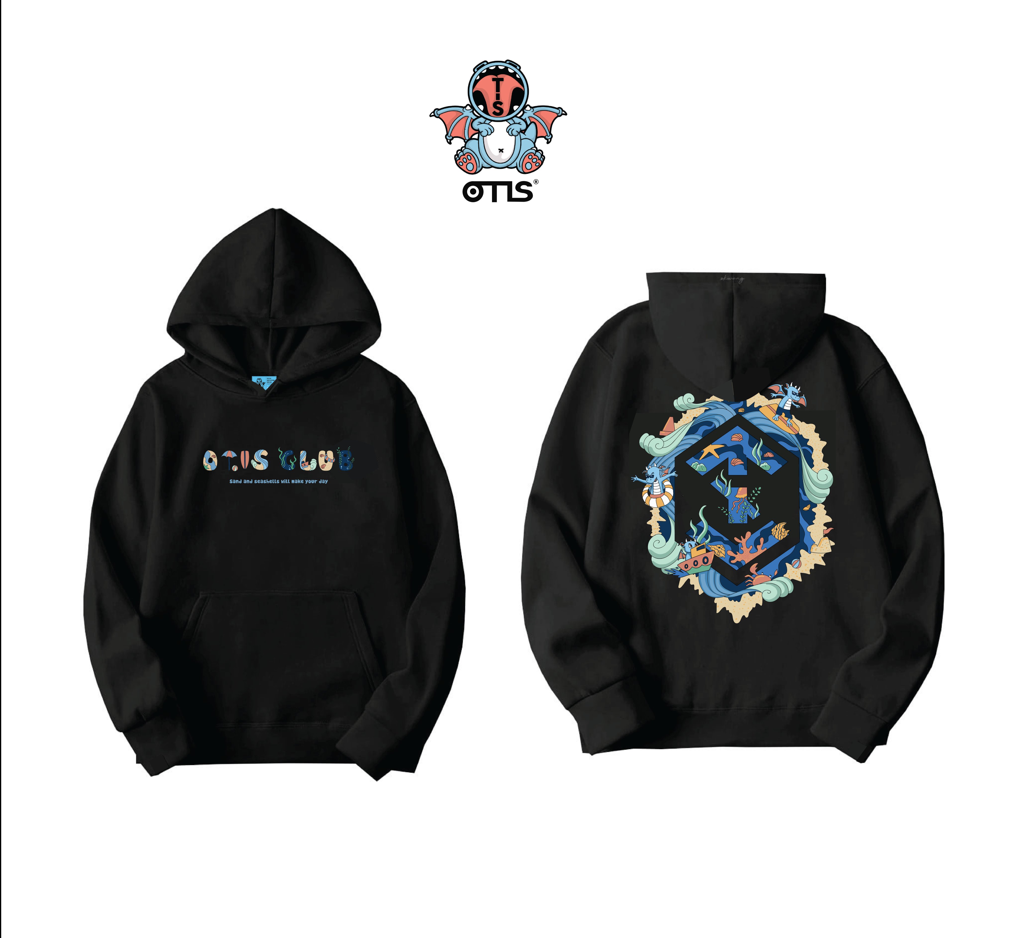 ÁO KHOÁC HOODIE CHUI ĐẦU NỈ COTTON LOCAL BRAND OTIS CLUB - HD SUMMER BEACH