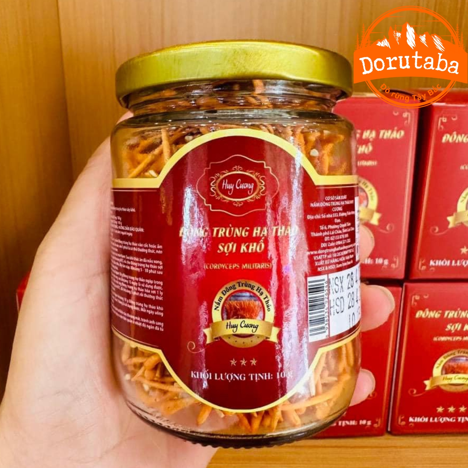 Nấm Đông trùng hạ thảo khô, sấy thăng hoa Huy Cương . Trà đông trùng hạ thảo ngâm mật ong, ngâm rượu
