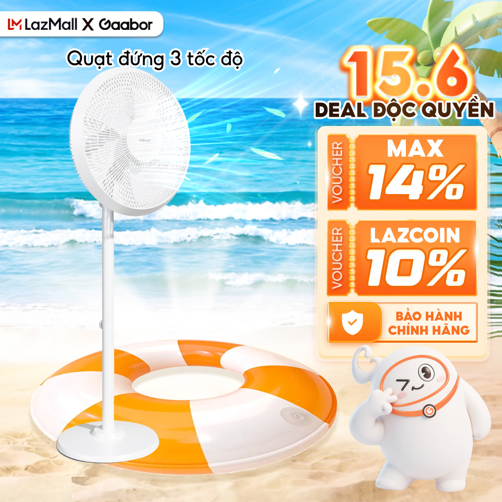 [HÀNG MỚI VỀ] Quạt đứng Gaabor GFD-N400A01 5 cánh quạt xoay tự động tuần hoàn có 3 chế độ gió tùy chỉnh decor phòng khách sang trọng - Bảo hành 12 tháng 1 đổi 1