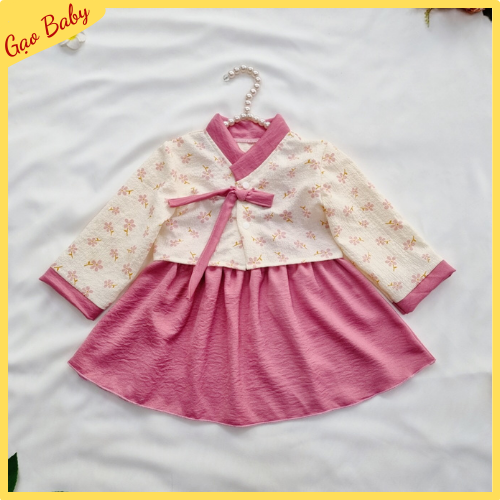 Váy bé gái, Hanbok Hồng Cách Tân Cho Bé Gái Từ Sơ Sinh Đến 18kg Đầy Tháng Thôi Nôi Sinh Nhật Làm Quà Tặng Siêu Yêu