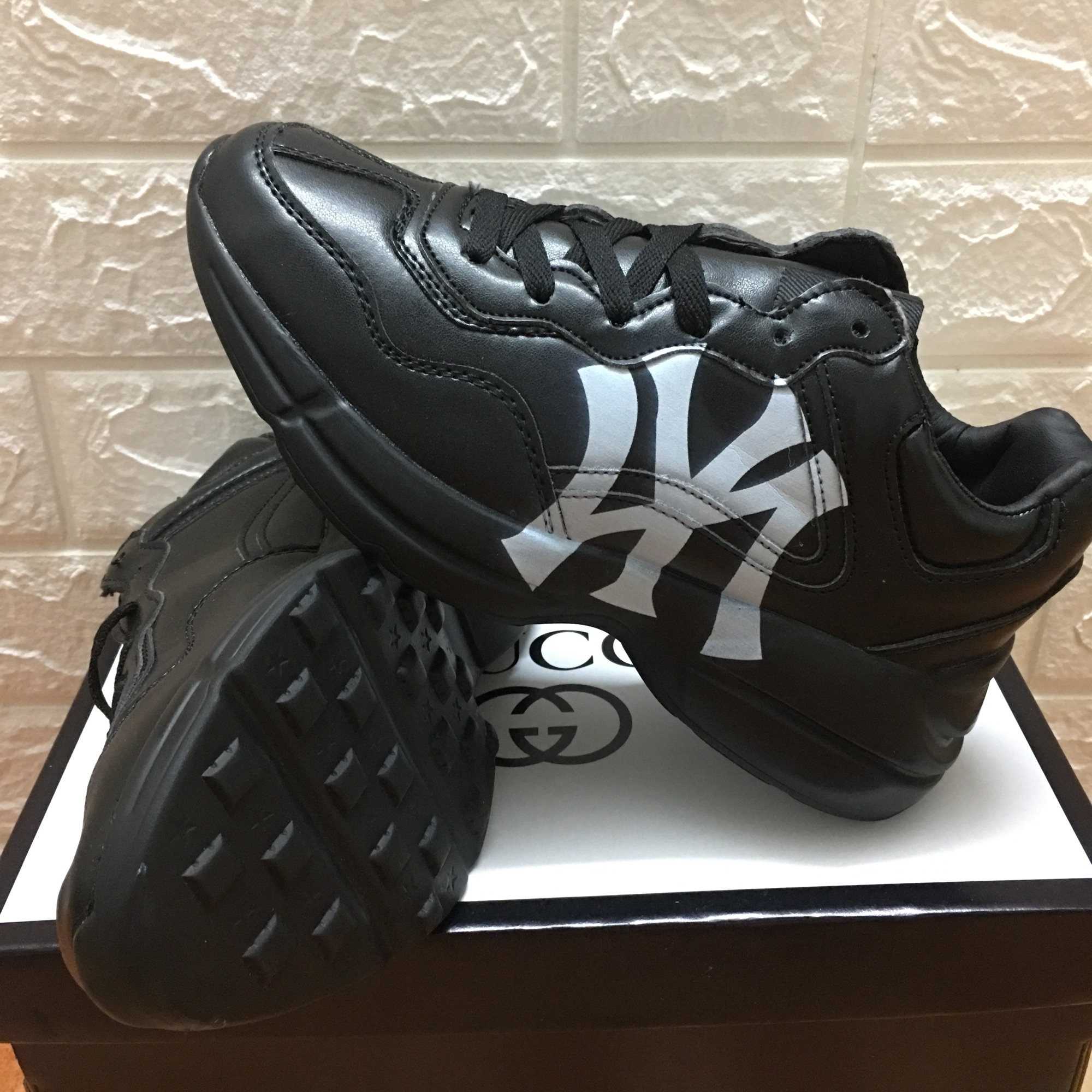 [TẶNG HỘP] Giày thể thao G.C NY full đen chữ to loại đẹp