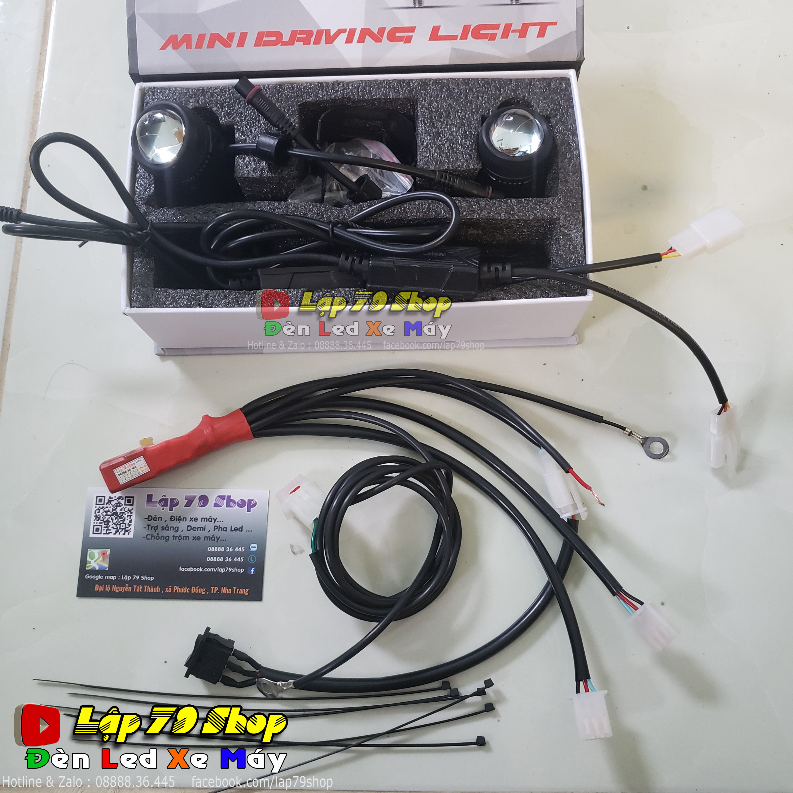 [LẬP 79 CENTER] Đèn Trợ Sáng Mini Cos Vàng / Pha Trắng Kèm Mạch Relay On Off