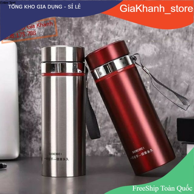 Bình giữ nhiệt inox 1000ml cao cấp, bình nước giữ nhiệt mini cute inox 304