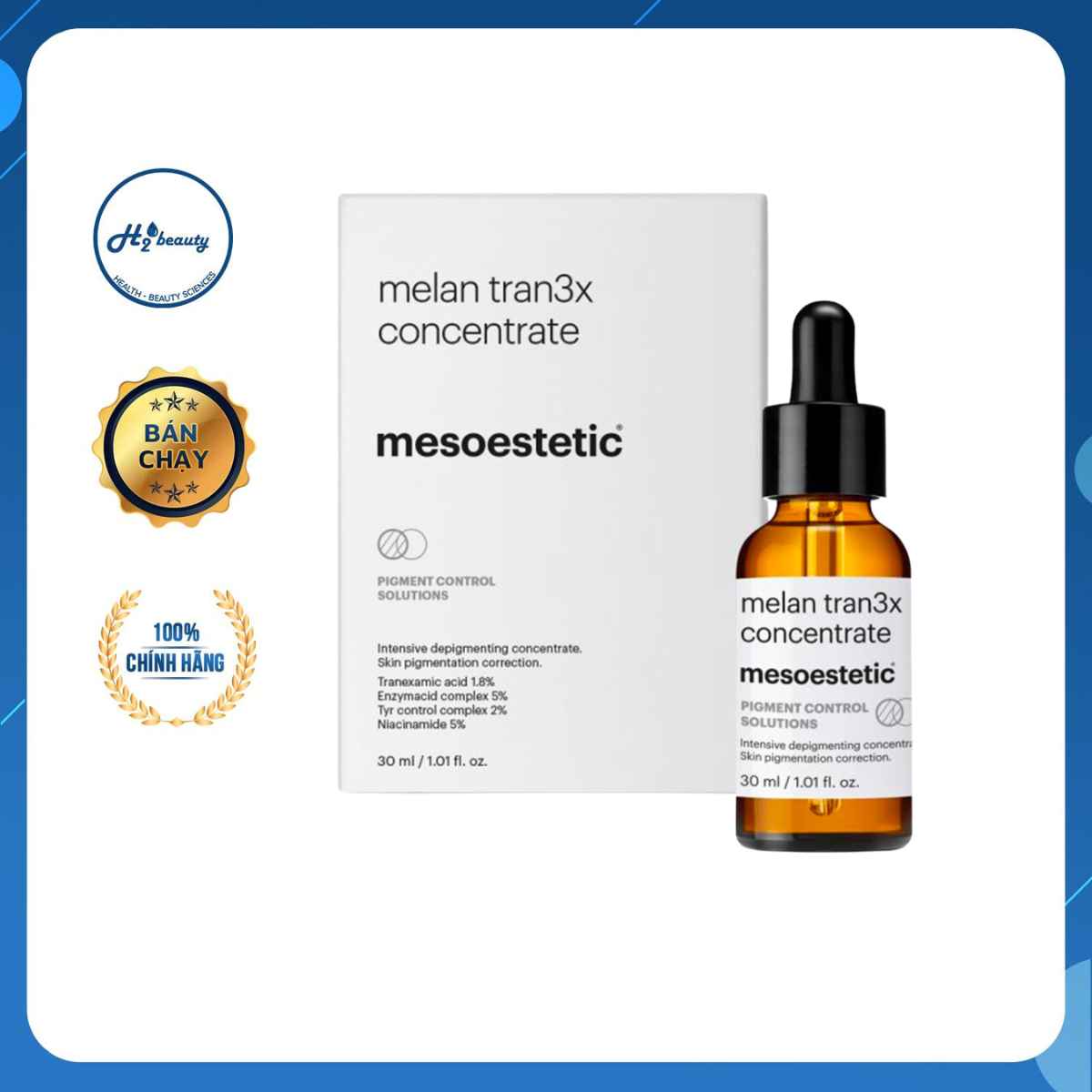 Serum Mesoestetic Melan Tran3x Concentrate Tranexamic Acid 1.8% 30ml