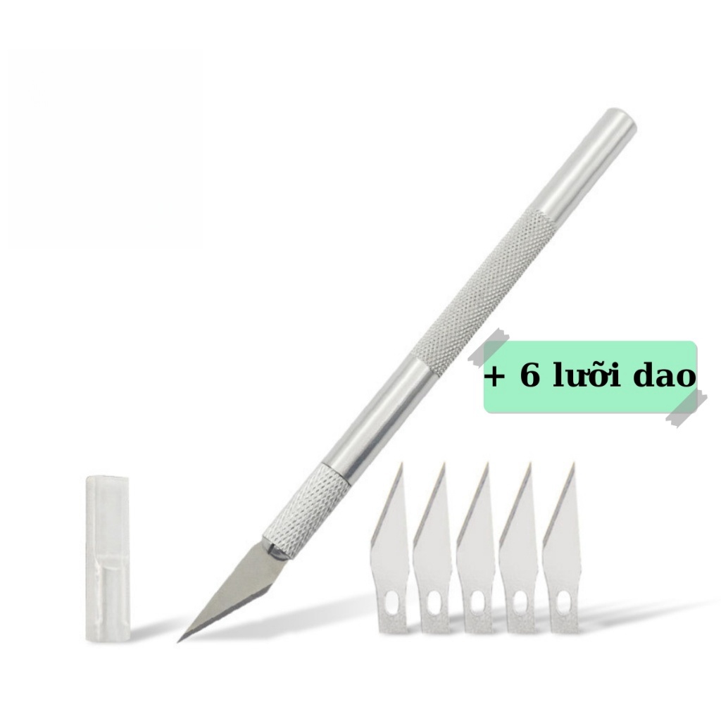 Dao Cắt Washi Tape Tỉa Sticker Dụng Cụ Dán Bullet Journal Tiện Lợi Kèm 6 Lưỡi Dao Thông tin sản phẩm: - Loại s