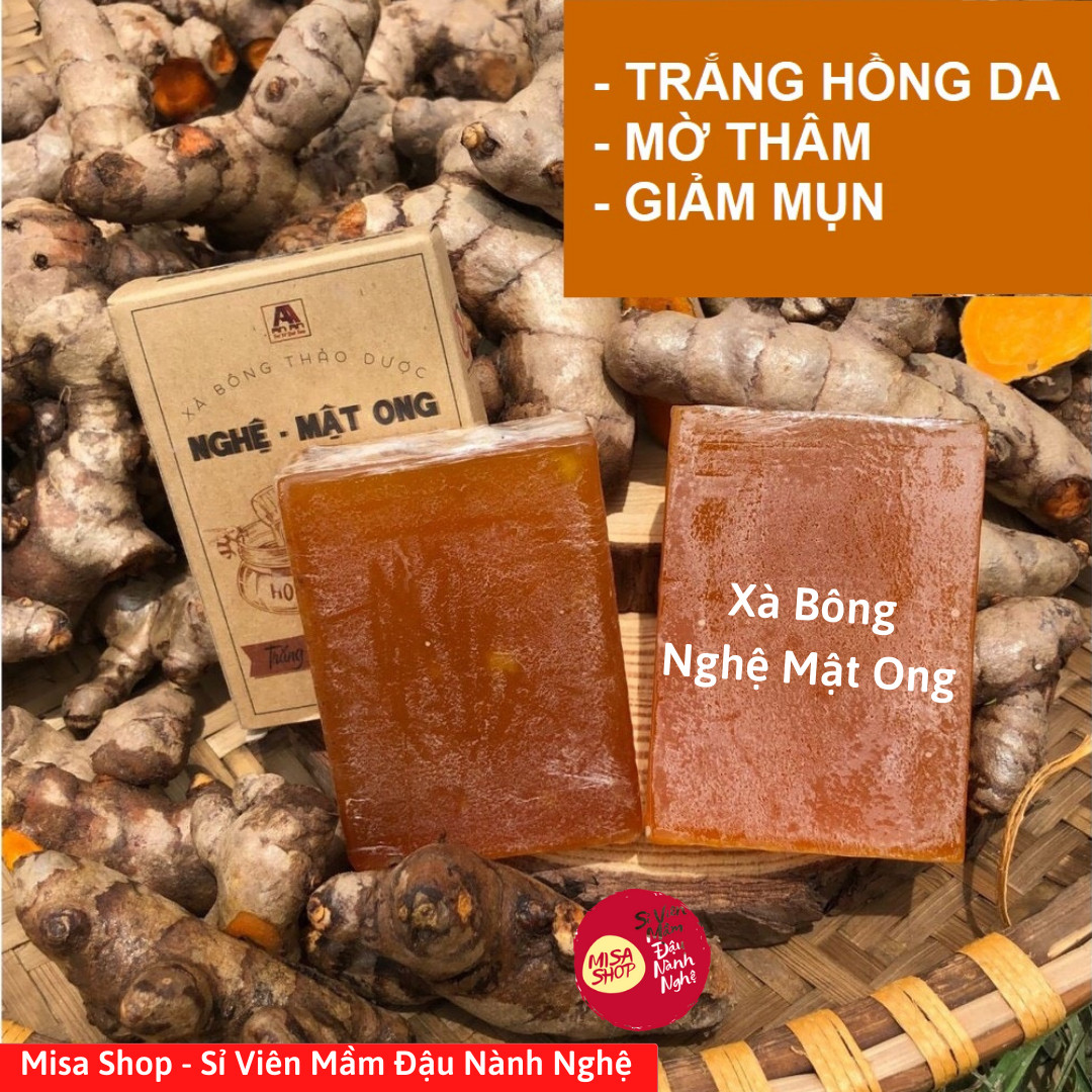 Xà Bông Nghệ Mật Ong Soap Sinh Dược An An Giúp Trắng Sáng Da, Ngừa Thâm Hiệu Quả, An Toàn Từ Thiên Nhiên