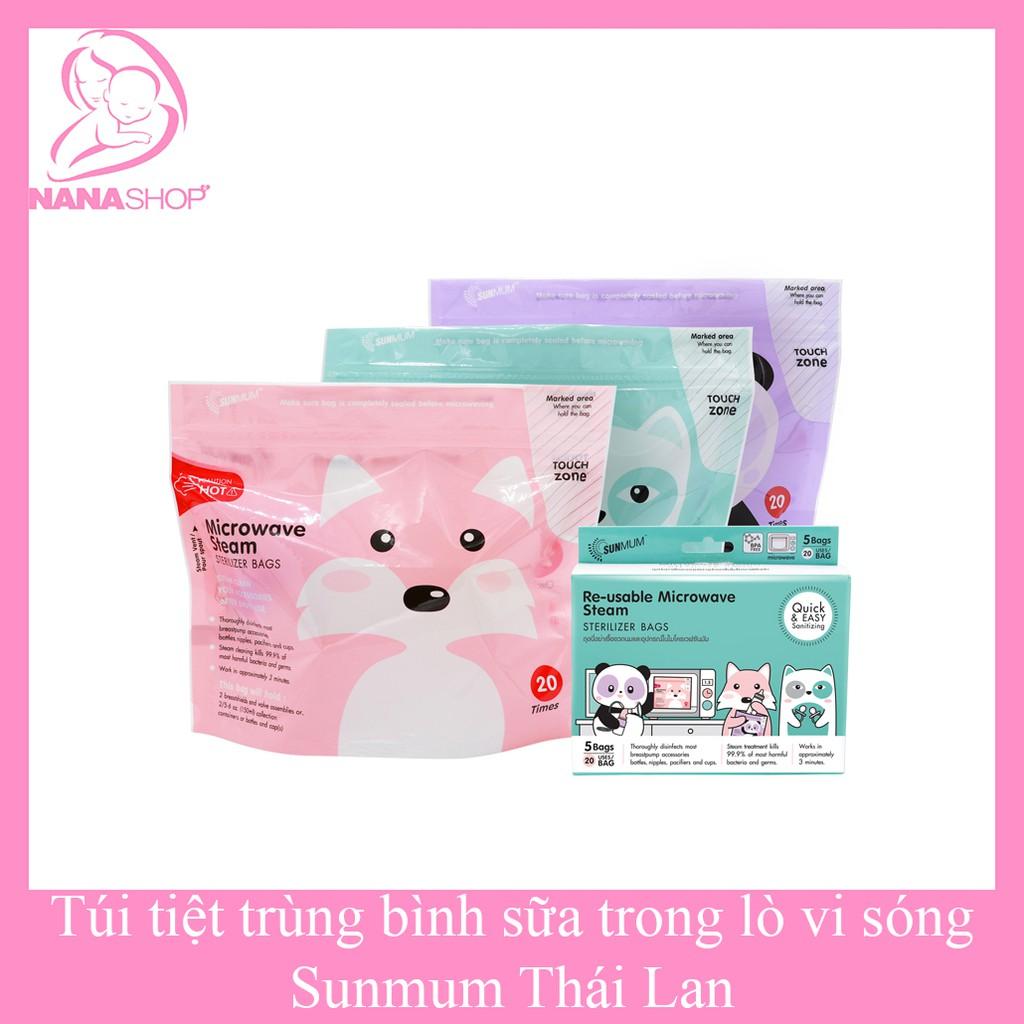 Túi tiệt trùng bình-sữa và dụng cụ trong lò vi sóng Sunmum Thái Lan