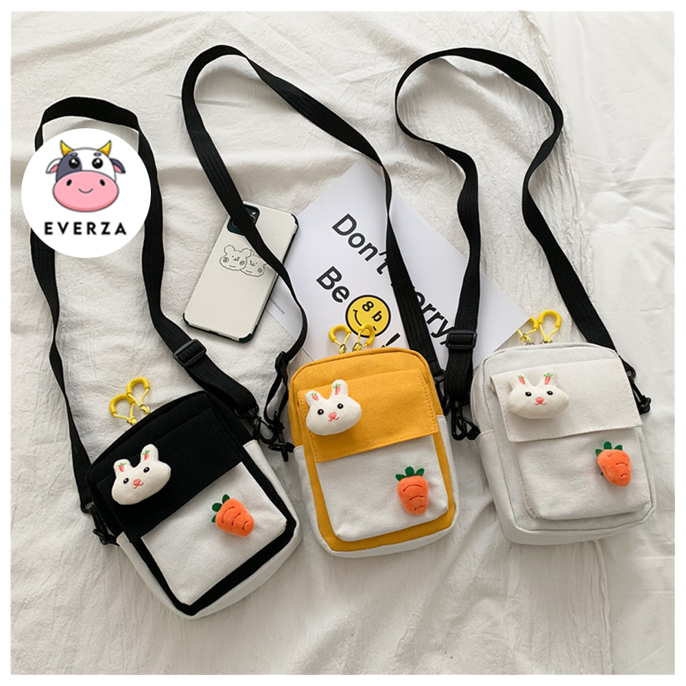 Túi Đeo Chéo Vải Canvas Mini Cho Nữ Túi Đeo Chéo Học Sinh Phong Cách Hàn Quốc Nhỏ Gọn Xinh Xắn