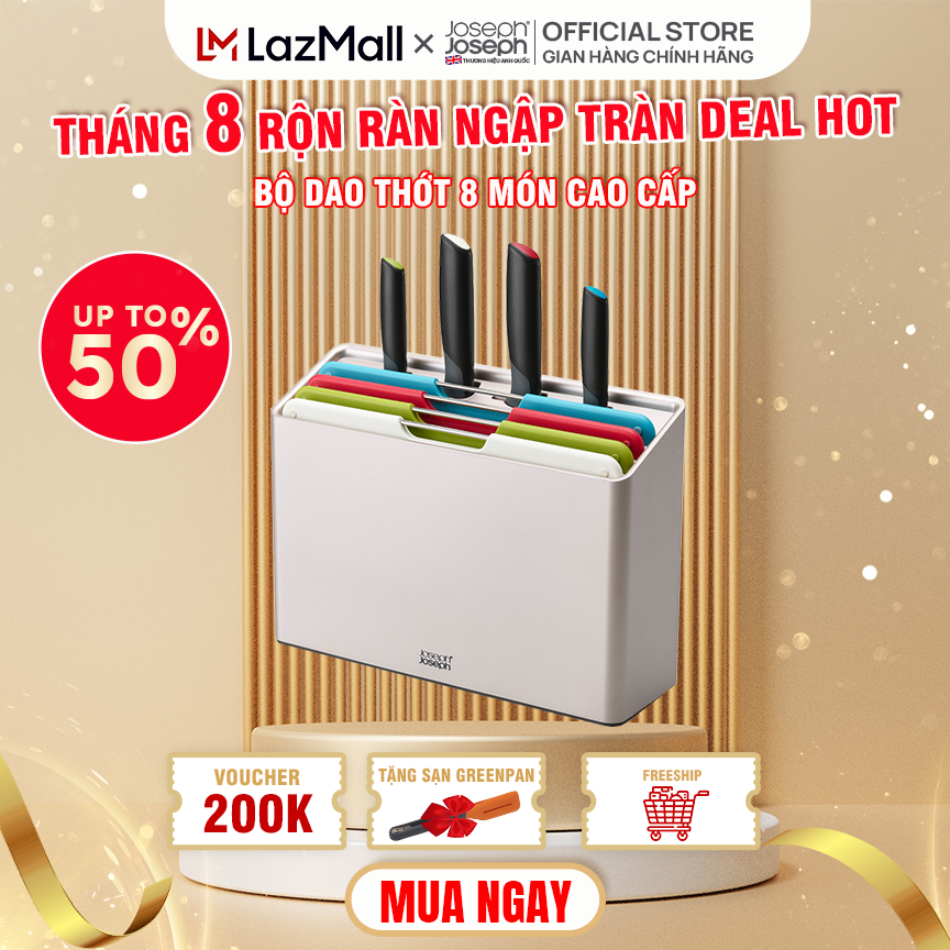 Bộ dao thớt 8 món Joseph Joseph Folio dễ dàng trong việc làm sạch, vệ sinh, sử dụng an toàn trong máy rửa bát-JJ005028