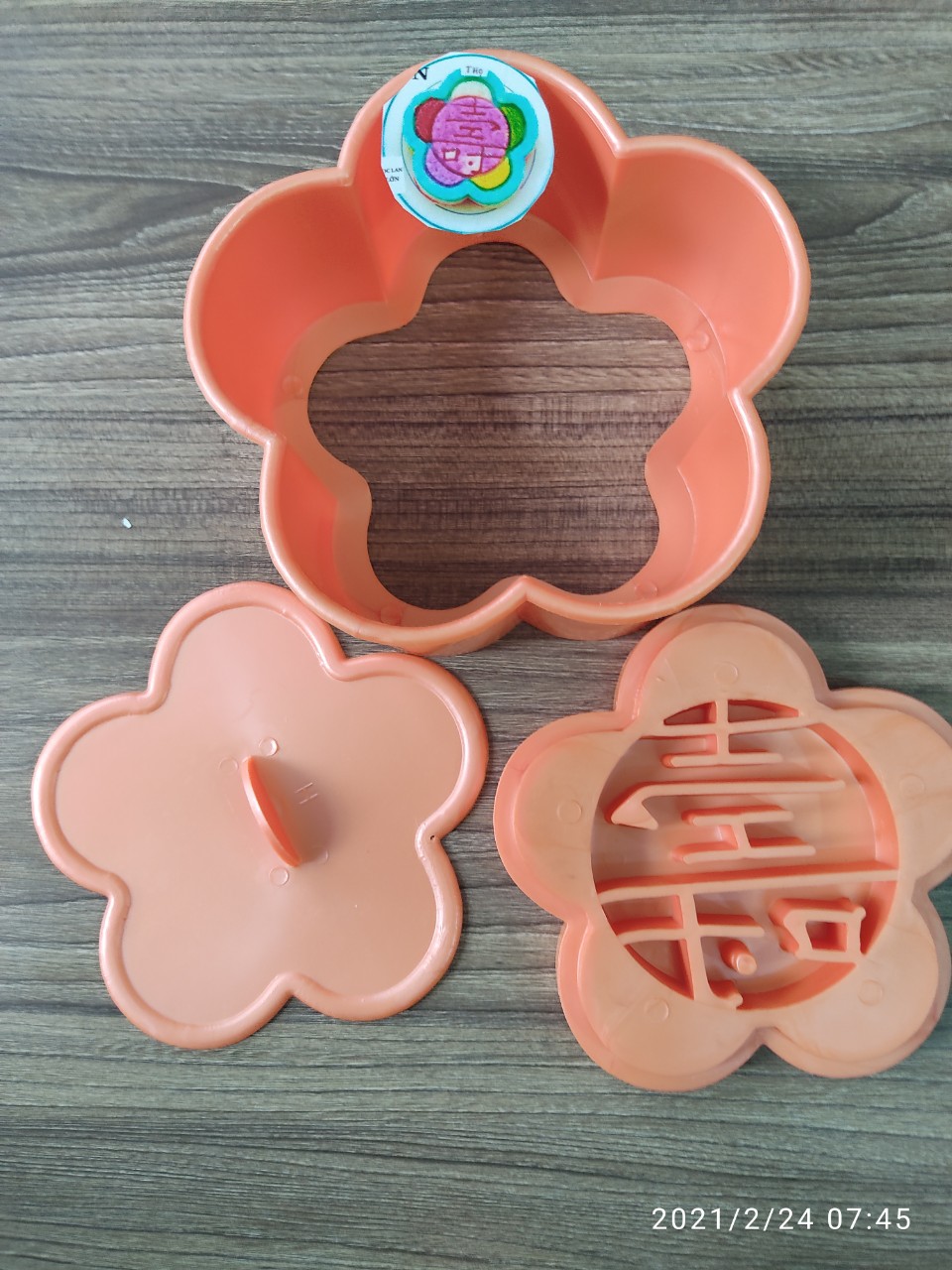 Khuôn xôi bông mai hình hoa- chữ thọ 16 cm - ngọc lan