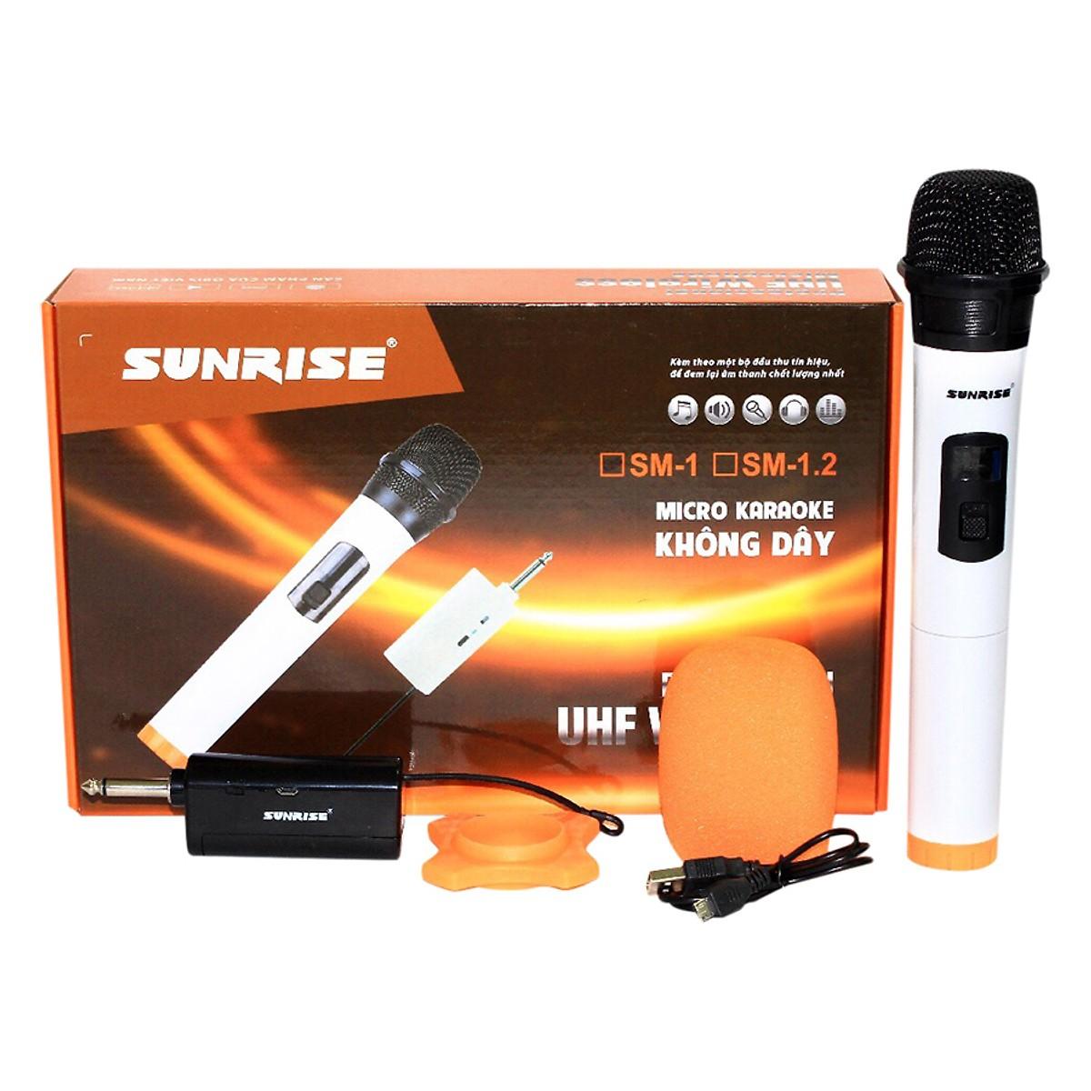 Micro Không Dây Sunrise SM-1 chống hú tốt,cực hút tiếng ca