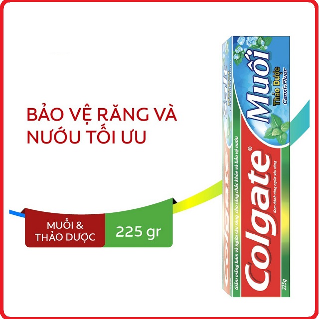 Kem Đánh Răng Colgate Herbal Salt Muối Thảo Dược 225g - cam kết hàng đúng mô tả sản xuất theo công nghệ hiện đại an toàn cho người sử dụng