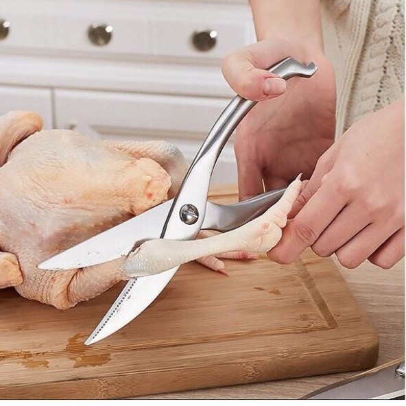 Kéo cắt gà, kéo cắt hoa, dụng cụ tỉa cành, kéo cắt thức ăn nhà bếp chuyên dụng inox nguyên khối