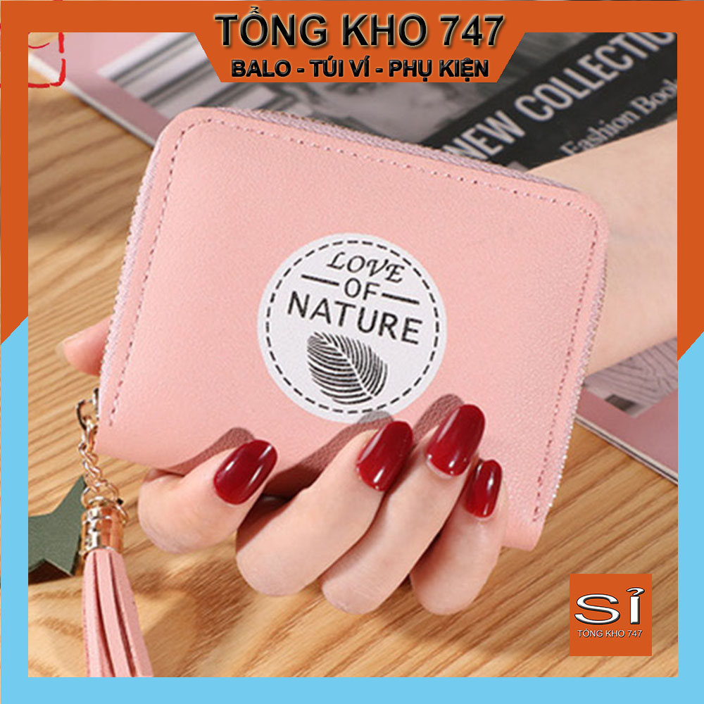 Ví da nữ, Bóp da mini khóa đồng, nhiều ngăn tiện lợi, da PU cao cấp -VD802