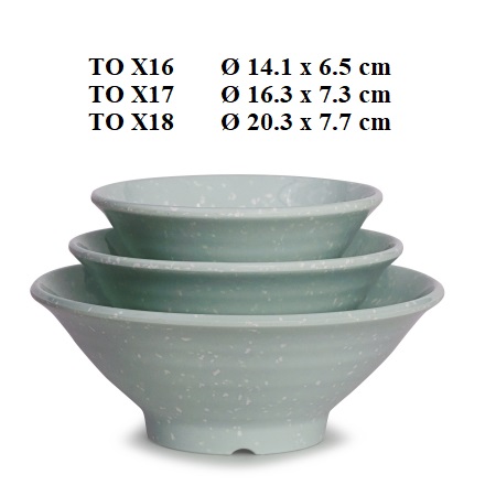 Tô xoắn đựng bún phở nhựa Melamine vân đá ngọc nhiều Size