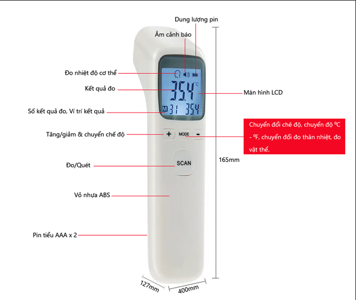 Nhiệt Kế Điện Tử Hồng Ngoại Infrared CK- T1803