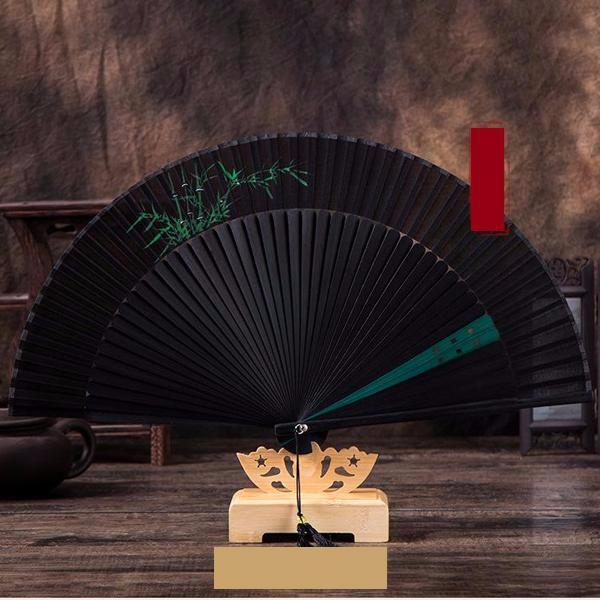 Quạt trúc cổ nan mở lưỡng lục trúc quạt cổ trang dây tuyến đồ cổ trang trung quốc cầm tay cổ trang