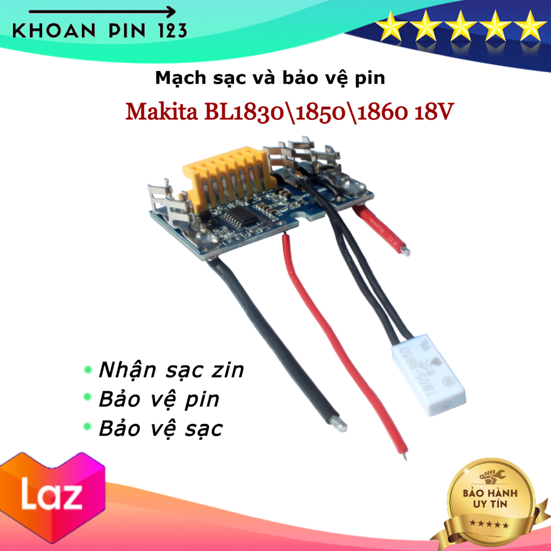Mạch bảo vệ pin sạc 5s thay thế cho pin Makita BL1830/1850/1860 18V (mạch nhỏ)