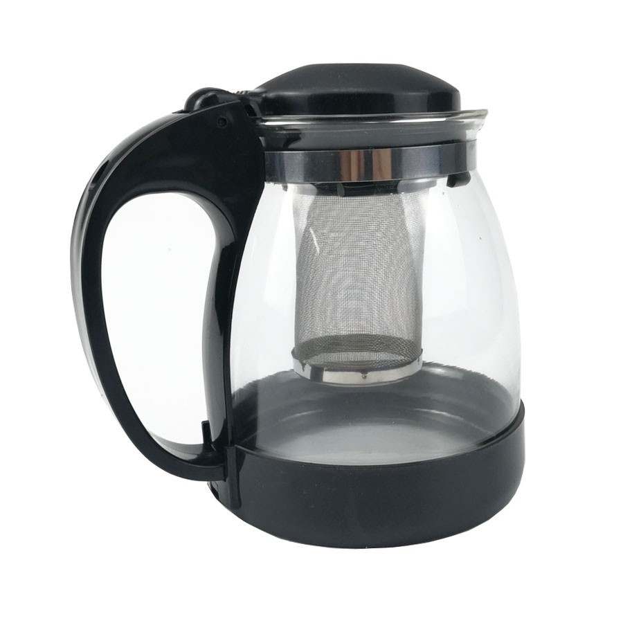 Bình nước thủy tinh có lõi lọc trà inox dung tích 1300ml nắp đậy và quai cầm chống nóng cao cấp- bình lọc trà thủy tinh