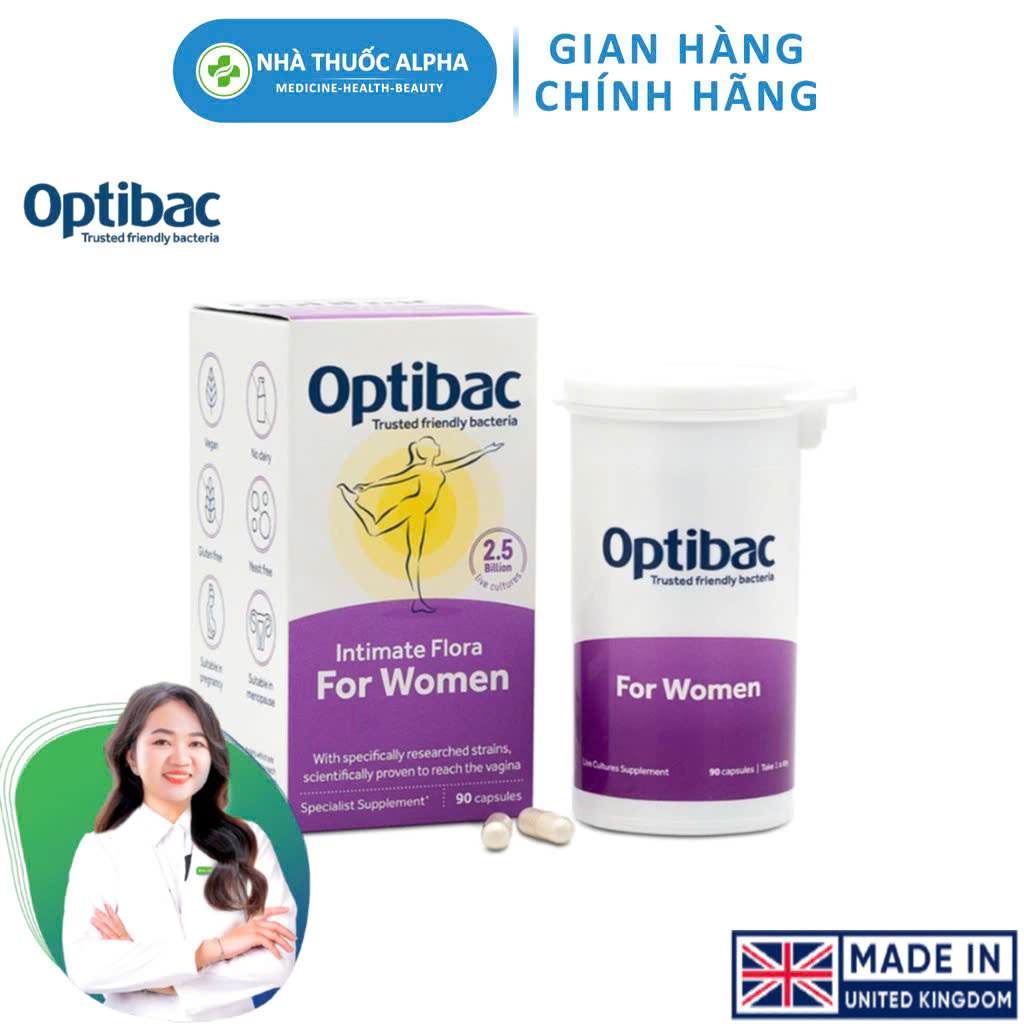 Men vi sinh Optibac Pregnancy bổ sung lợi khuẩn đường ruột hộp 90 viên