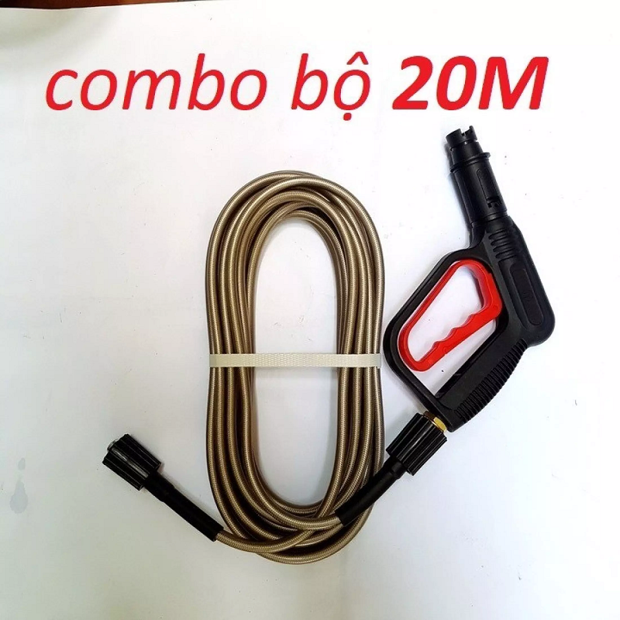 Bộ 20m dây rửa xe và súng xịt - súng rửa xe áp lực cao, dây xịt rửa xe áp lực cao