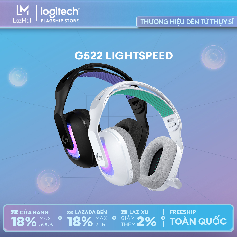 Tai nghe Gaming không dây Logitech G522 LIGHTSPEED - LIGHTSYNC RGB, Kết nối 3 chế độ