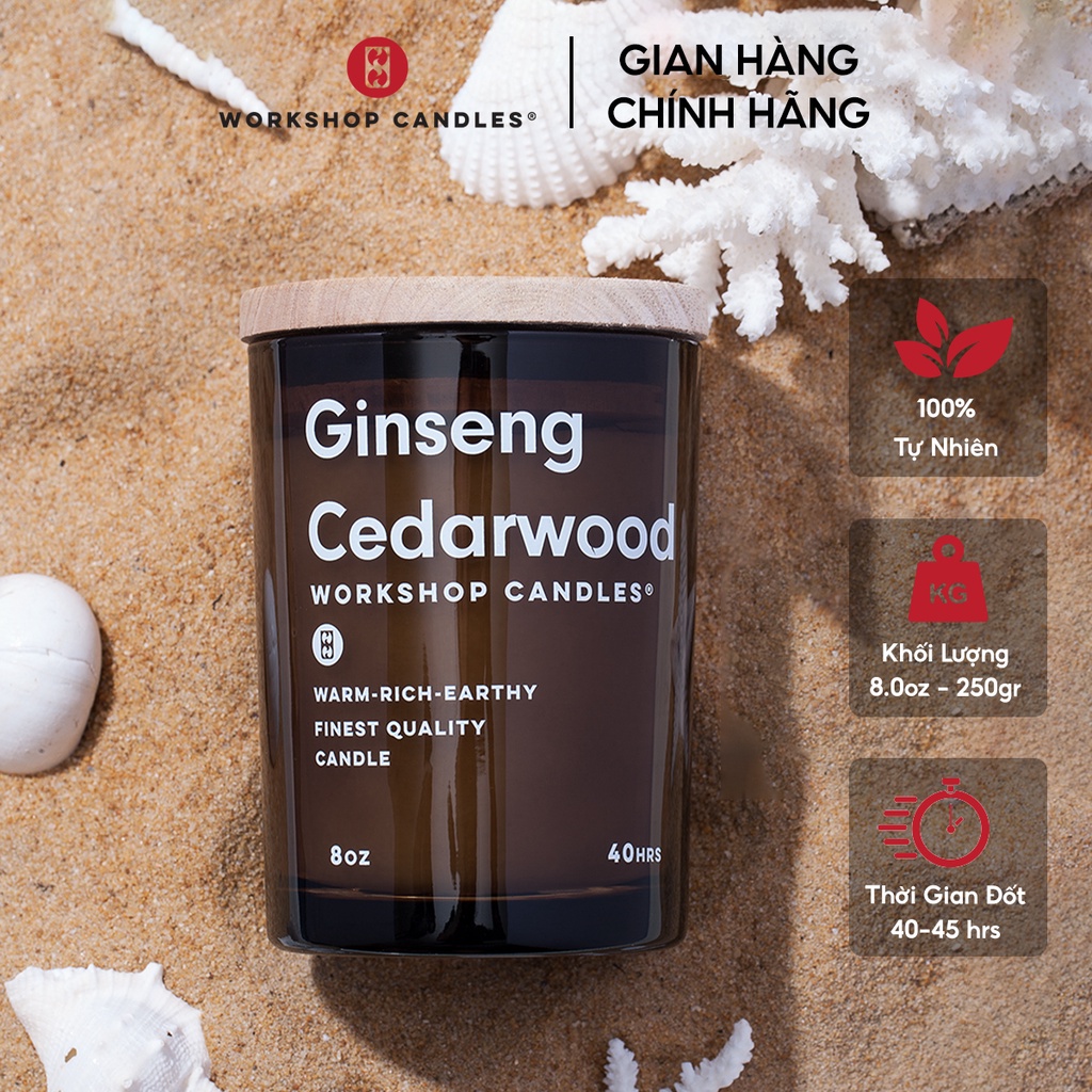 Workshop Candles - Nến thơm Cedarwood 8oz