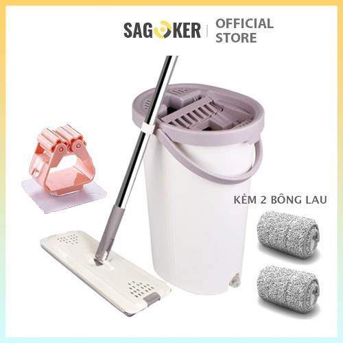 ㍿┋  Combo Bộ cây lau nhà thông minh tự vắt BLNEC và Móc dán tường giữ cây lau nhà SAGOKER, mã BLNEC + MOCCHO