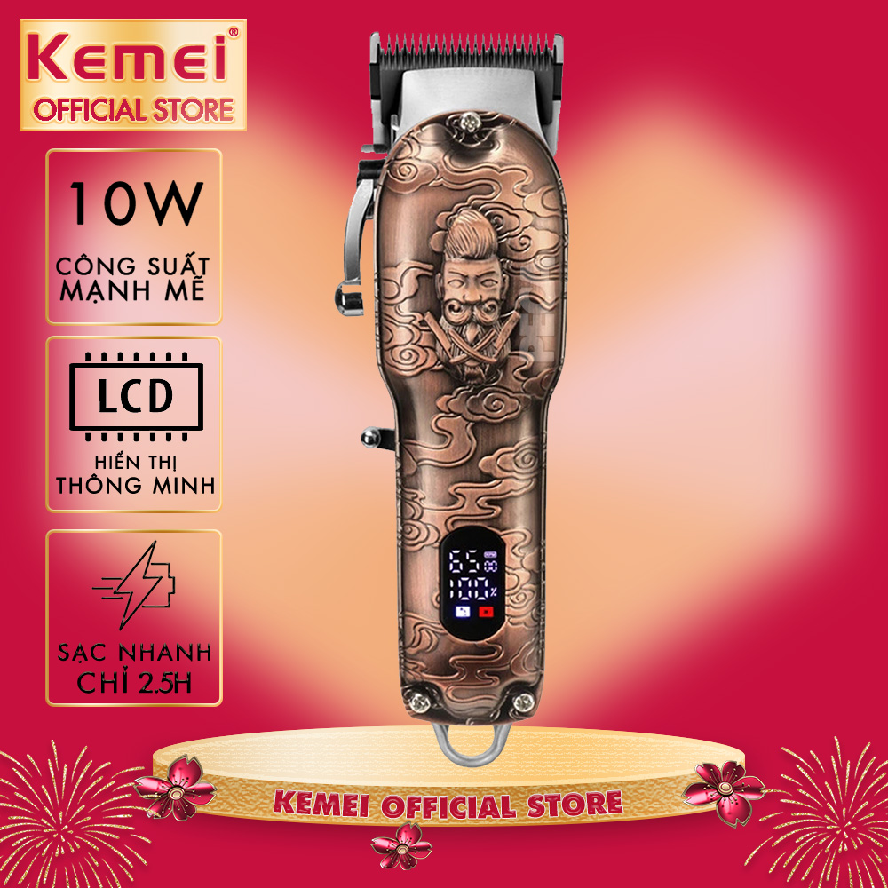 Tông đơ cắt tóc chuyên nghiệp Kemei KM-3705 / KM-K32S công suất mạnh màn hình LCD dùng cắt tóc người lớn và trẻ em, barber shop, tiệm tóc, salon