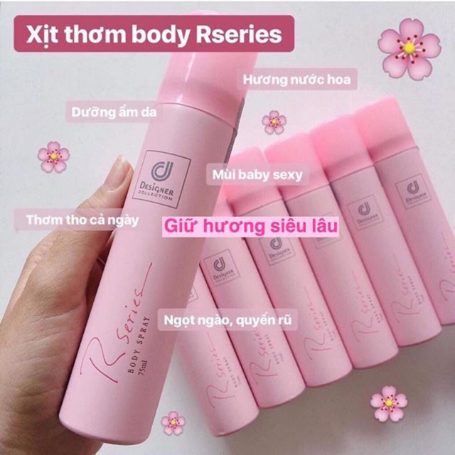 Xịt Thơm bocdy RSERIE hương hoa hồng