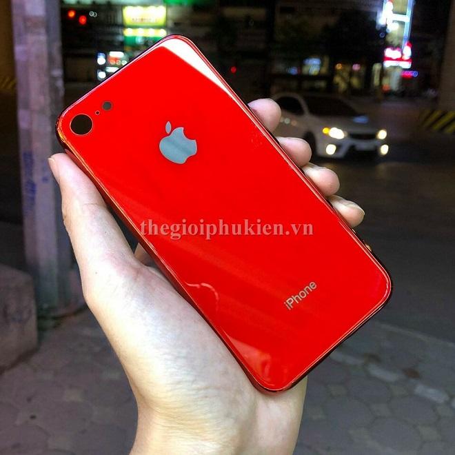 Iphone 7 / iphone 8 - ốp lưng chống sốc lưng kính viền đồng màu