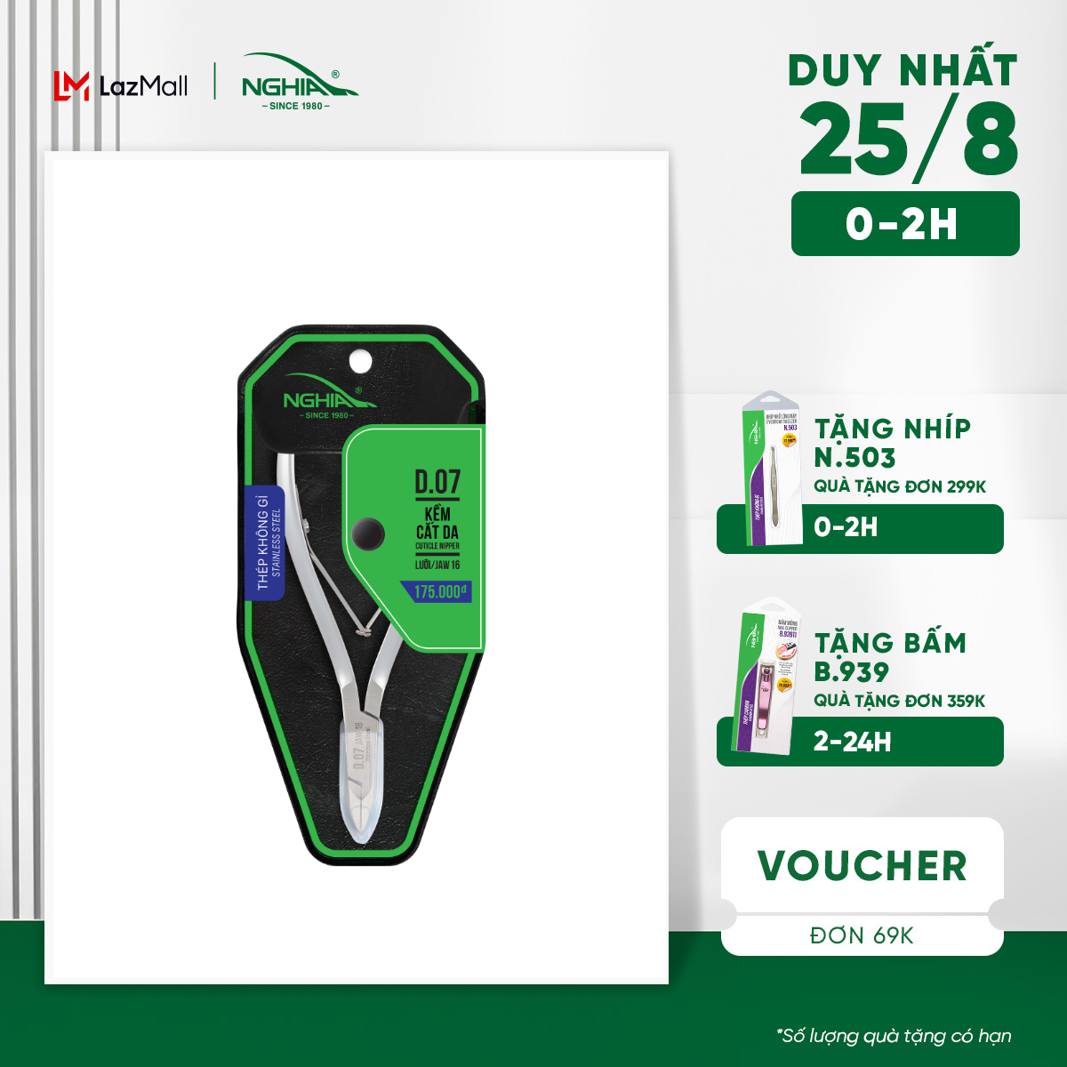 Kềm Cắt Da 2 Chống Thép Không Gỉ KỀM NGHĨA D.07