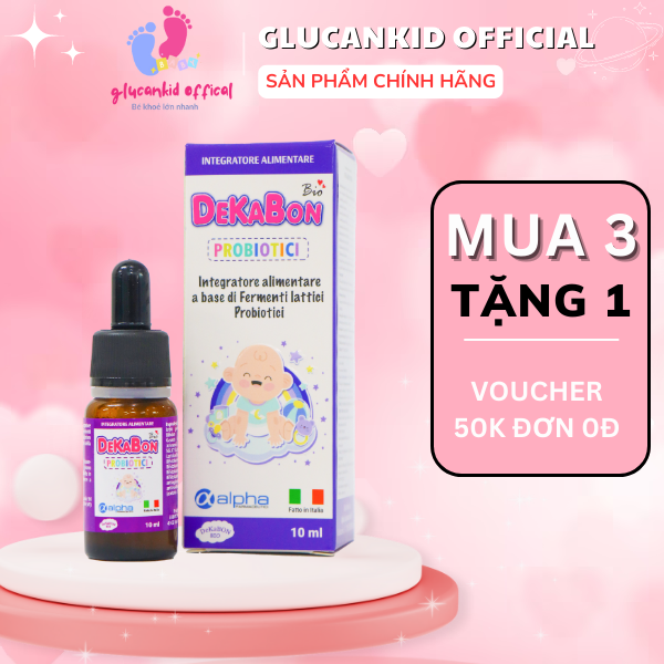 Men vi sinh Dekabon Probiotici - Bổ sung lợi khuẩn, Hỗ trợ giảm triệu chứng rối loạn tiêu hoá - Glucankid