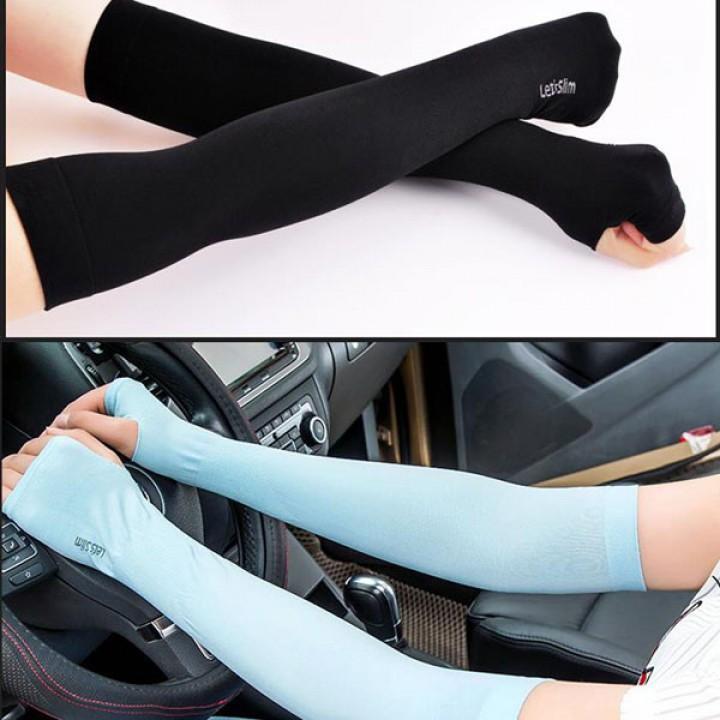 Găng Tay Chống Nắng Xỏ Ngón AQUA-X Hàn Quốc – Găng Tay Letslim Đi Xe Máy, Đi Phượt Chống Năng, Chống Tia UV chất lượng Hàn Quốc SIÊU MÁT