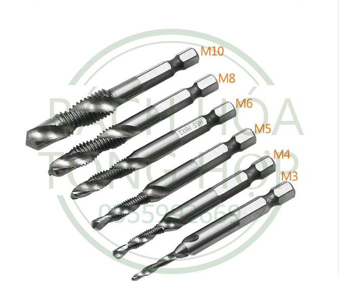 Bộ 6 mũi khoan taro ren cao cấp
