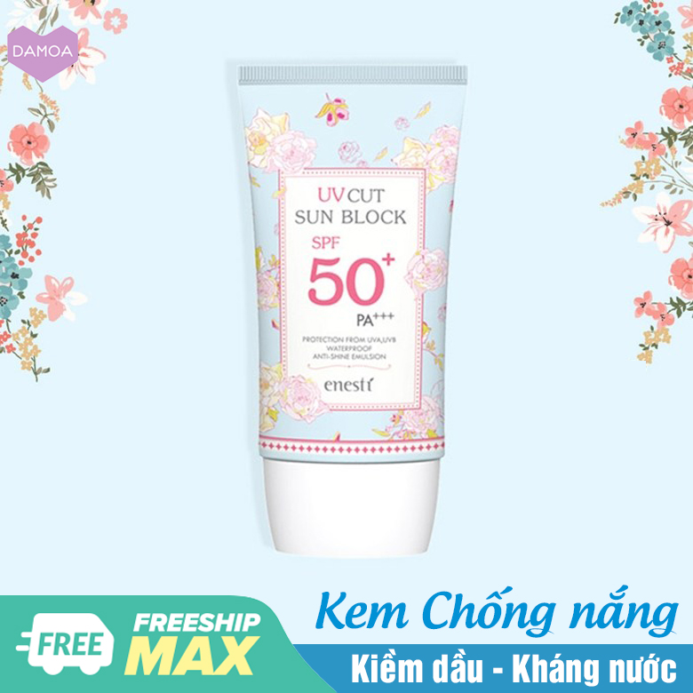 Kem chống nắng SPF50+ PA+++ Kiềm dầu - Chống thấm nước Enesti UV Cut Cherry Blossom (Blue)