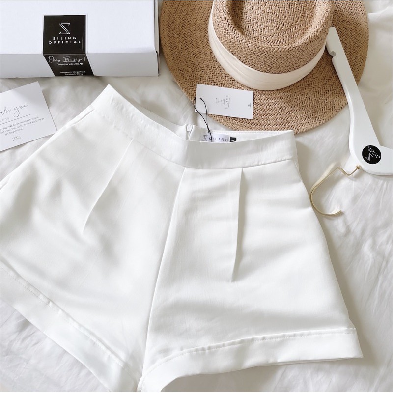 Quần đùi có đai ống rộng - basic short