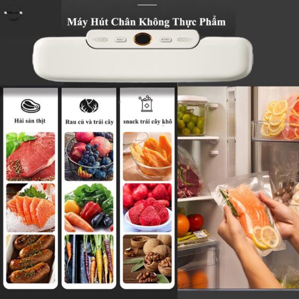 (TẶNG KÈM 10 TÚI) Máy hút chân không bảo quản thực phẩm mini cao cấp – tự hàn miệng tiện dụng(TG)