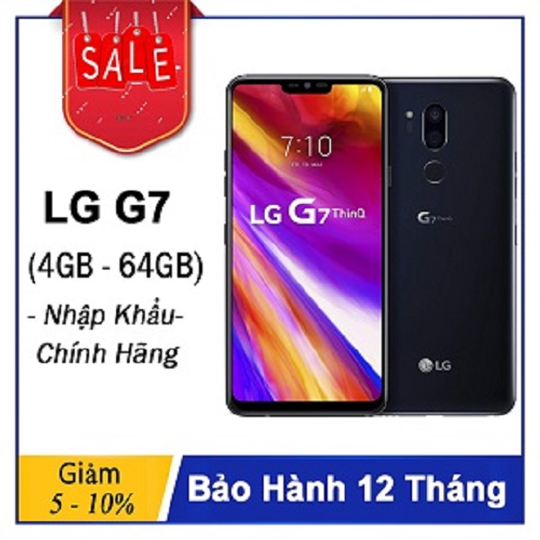 [TRẢ GÓP 0%] Điện Thoại LG G7 ThinQ 2 Sim 64Gb Chính hảng mới -Màn hình 6.1inch 2K, Snapdragon 845, Pin 3000mA - BẢO HÀNH 12 THÁNG  chiến PUBG/Free fire ngon- điện thoại giá rẻ - smartphone giá rẻ- yên tâm mua sắm với Hoàng Anh Mobile
