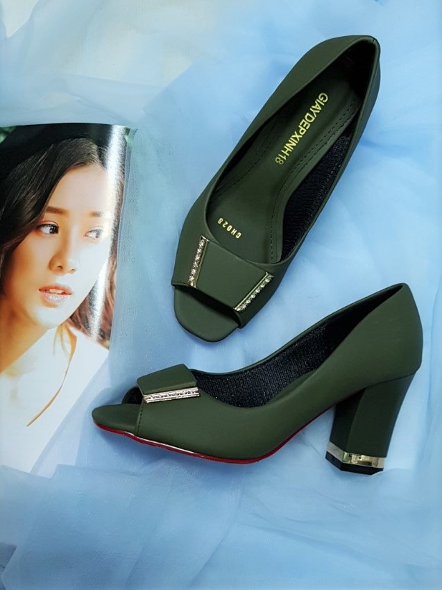 [HCM]Giày Cao Gót hở mũi gót vuông - Hàng Cao Cấp