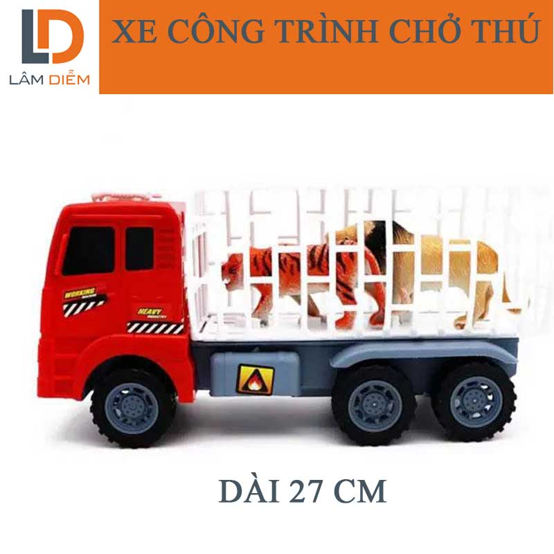 Xe công trình chở 2 con thú chạy bằng trớn 326-55