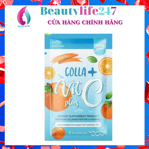 [HCM]Viên uống trắng da collagen COLLA VIT C PLUS THÁI LAN (gói 60 viên)