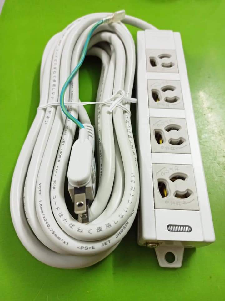 Ổ điện nhật bản có nam châm , chui cắm gật gù , 4 lỗ cắm dẹp dây 5m xịn xò