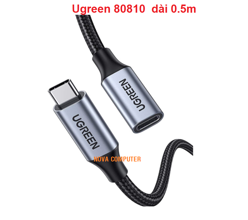 Cáp nối dài usb type c 3.1 gen 2 dài 0.5m ugreen 80810