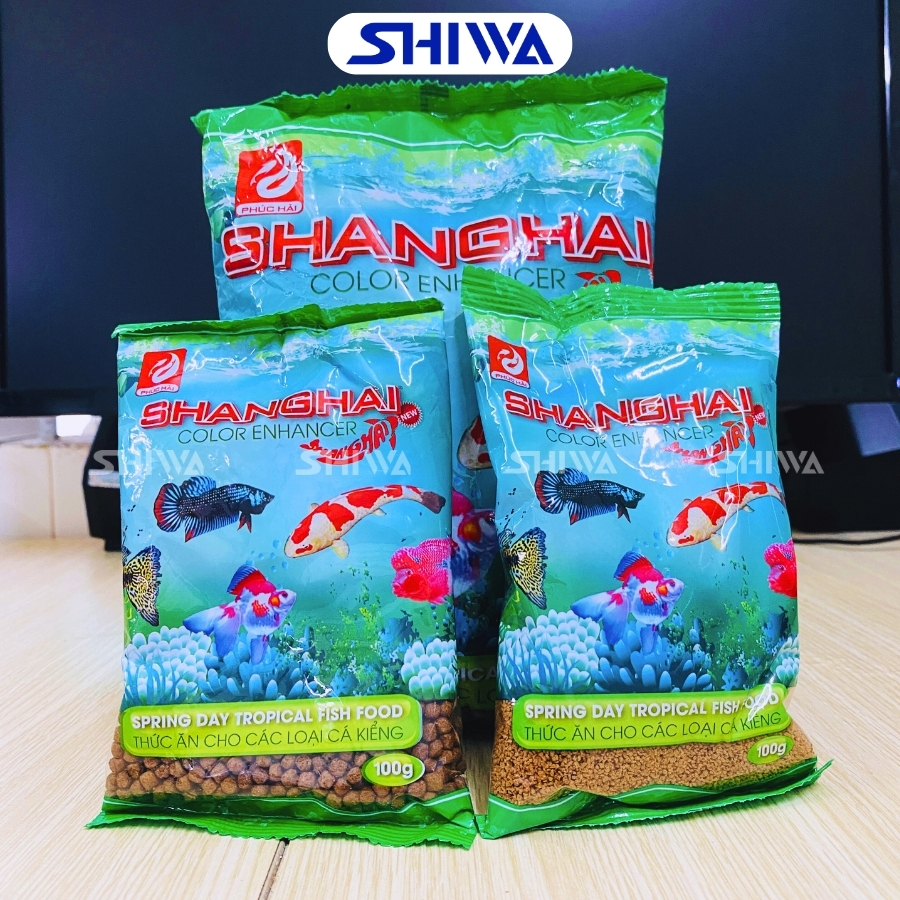 Thức ăn cá sanghai viên nhỏ/ mịn/ lớn/ vừa - thức ăn cho cá kiểng / cá cảnh/ cá 7 màu - cám cho cá cảnh - shiwa