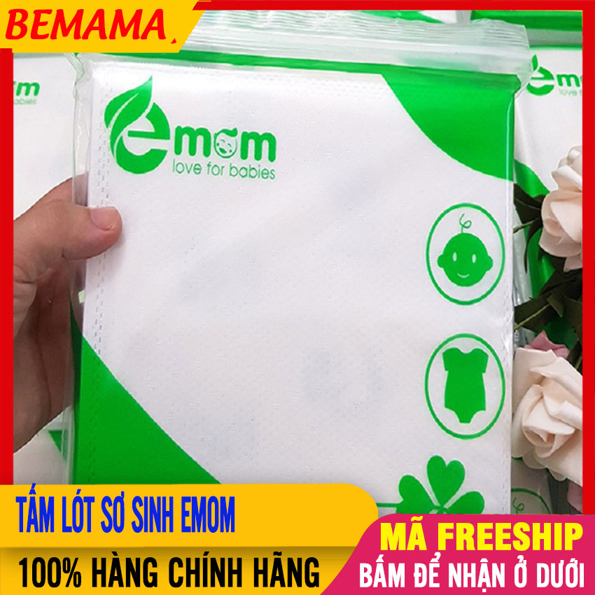 Miếng Lót Sơ Sinh EMOM 28 Tờ/bịch, Đã Kháng Khuẩn, 3 Lớp Dày Dặn, Mềm Mại - Miếng Lót Phân Su, Tấm Lót Sơ Sinh, Giấy Lót Sơ Sinh, Tấm Lót Cho Bé, Mieng Lot So Sinh - bemama - 1 Bịch Tã Emom - BTT00196