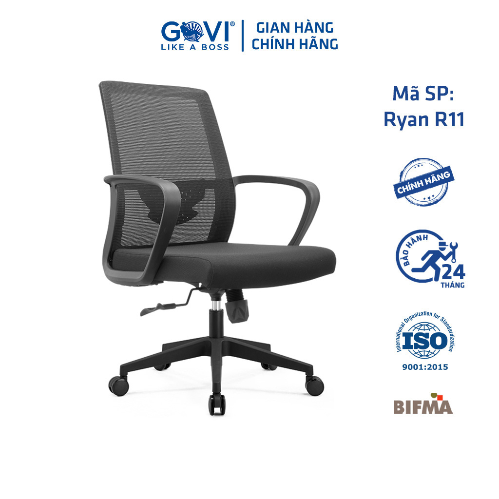 Ghế xoay văn phòng không tựa đầu tính năng Công thái học siêu đầm chắc chính hãng GOVI bảo hành 2 năm