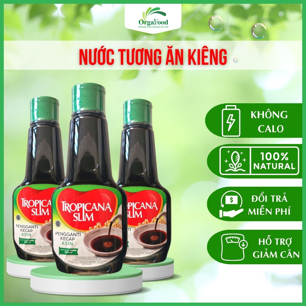 Nước tương ăn kiêng tropicana slim 0 calo 200ml, eatclean, healthy cho người ăn kiêng