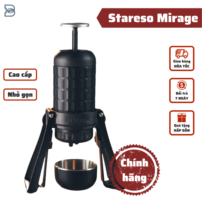 BẢO HÀNH 1 NĂM Máy pha cà phê mini Staresso chính hãng Mirage nhỏ gọn mang đi du lịch pha cafe việt chuẩn vị Big Dream Coffee